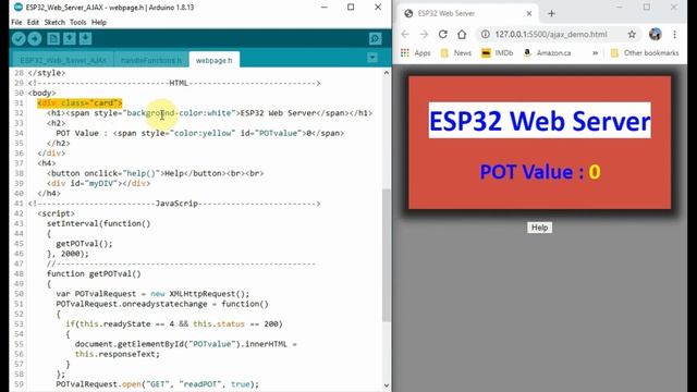 ESP32 Web Server using AJAX смотреть онлайн