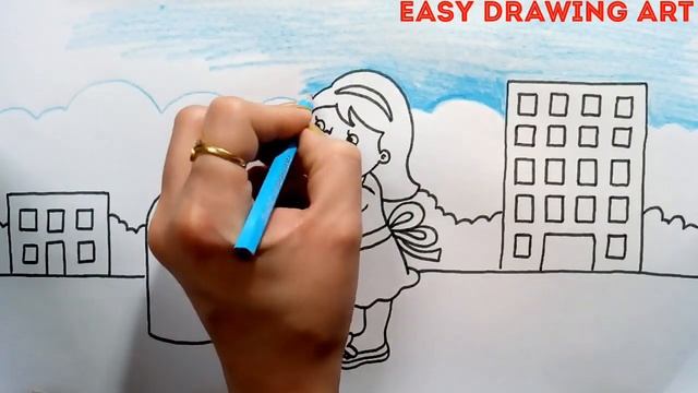 how to draw clean india scenery || clean city poster drawing смотреть онлайн