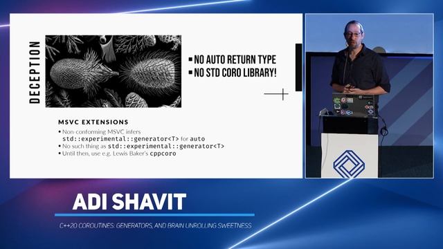 C++20 Coroutines: Generators, and Brain Unrolling Sweetness - Adi Shavit - code::dive 2019 смотреть онлайн