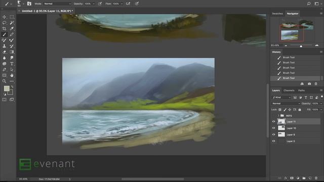 Painting Water Tutorial - Digital Painting Basics - Concept Art смотреть онлайн
