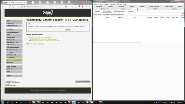 DVWA CSP Bypass medium смотреть онлайн