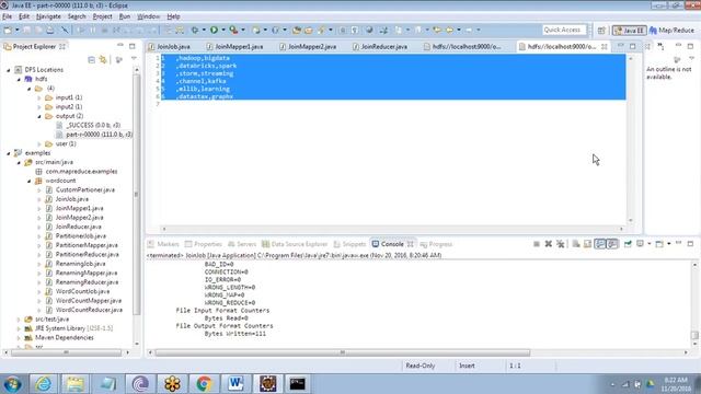 Hadoop Integrated with Eclipse and Map Reduce Reduce side join Part 2 and Image processing part 1 смотреть онлайн
