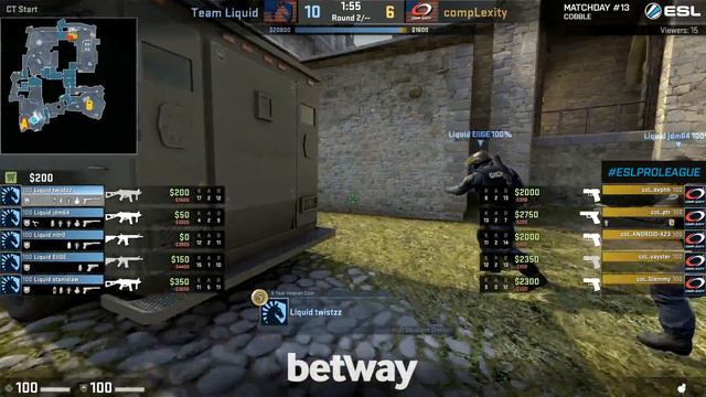 CS:GO - Liquid vs. compLexity [Cbble] Map 2 - NA Matchday 13 - ESL Pro League Season 6 смотреть онлайн