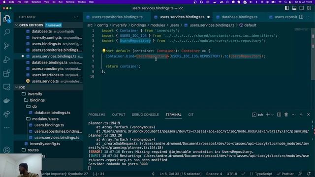 Node.js e princípios SOLID na prática - 8 - users service bind смотреть онлайн