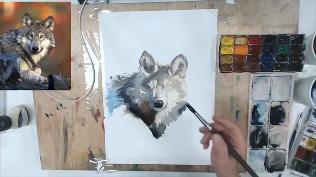 РИСУЕМ С КАТЕЙ волка акварелью*ART-MASTER* смотреть онлайн