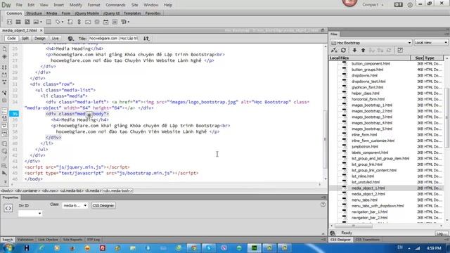 58 Huong dan cach su dung thanh phan Media Object trong Bootstrap Bai 34 P2 смотреть онлайн