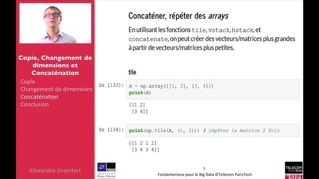 L8 - COPIES, CHANGEMENTS DE DIMENSION ET CONCATÉNATION смотреть онлайн