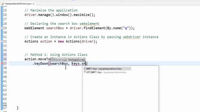 Selenium Tutorials for Beginners : 30. How to perform Series of Keyboard Actions? смотреть онлайн
