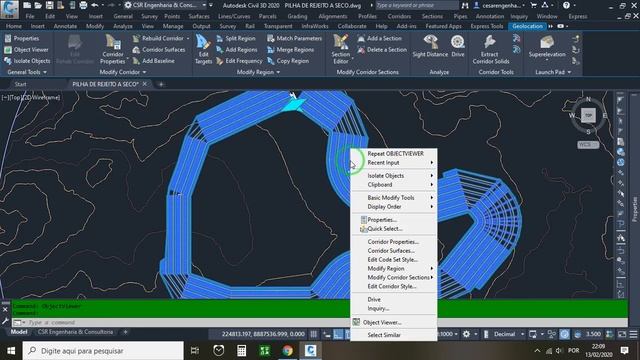 Criação do corredor de projeto no AutoCAD Civil 3D 2020 | Aula 7 de 18 смотреть онлайн