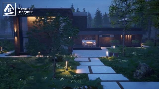 Проект дома в стиле Hi Tech "Зеленый бор" смотреть онлайн