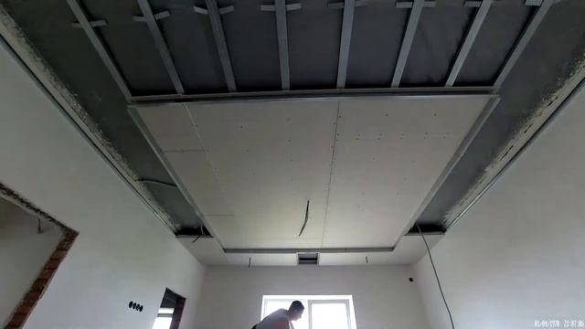 гипсокартонный потолок с коробом с подсветкой . смотреть онлайн