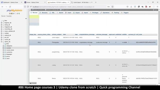 #86 Home page courses 3 | Udemy clone from scratch in php | Quick programming tutorial смотреть онлайн