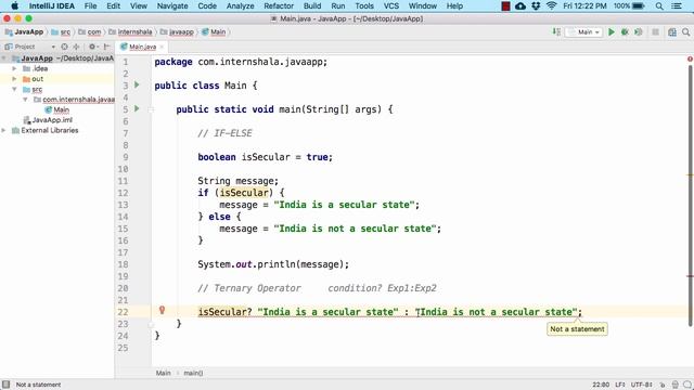 Ternary Operator in Java Lecture 24 смотреть онлайн