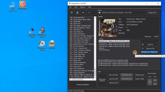 Project eris - добавление игр PS1 смотреть онлайн