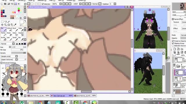 [ speedpaint-Mouse ] #3 minecraft-ender dragon girl смотреть онлайн