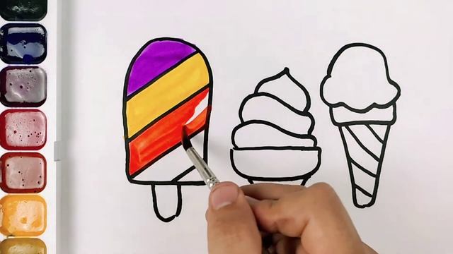 Bolalar uchun oson rasm chizish | Рисование раскраска и раскрашивание мороженого для Детей смотреть онлайн