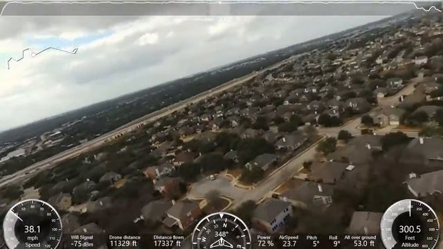 Parrot Disco with flight data overlay 5 mile one-way flight смотреть онлайн