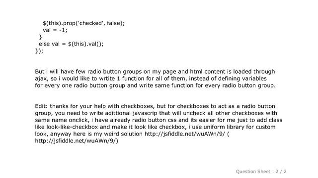 jQuery : How to uncheck checked radio button смотреть онлайн