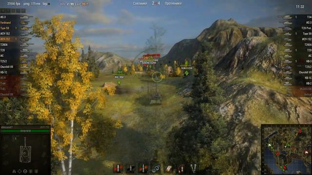 WOT: Фьорды - ИСУ-152 - 3 фрага смотреть онлайн