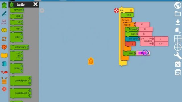 Flower in Turtle Block JS смотреть онлайн