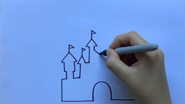 How to draw The Disney Castle ✏️ смотреть онлайн