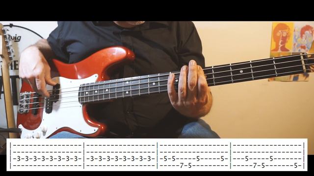 "Heroes" by David Bowie - bass cover with tabs смотреть онлайн