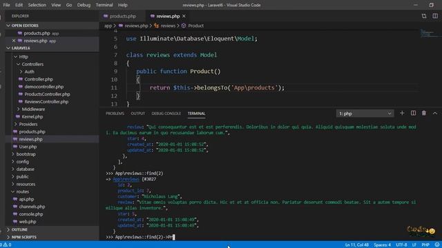 Eloquent Relationships Using Php Laravel for beginner (part 3) смотреть онлайн