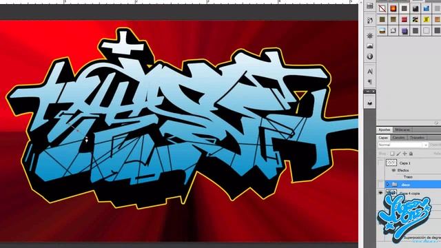 Como hacer un graffiti con photoshop ( Speed paint ) How to make a graffiti with photoshop смотреть онлайн
