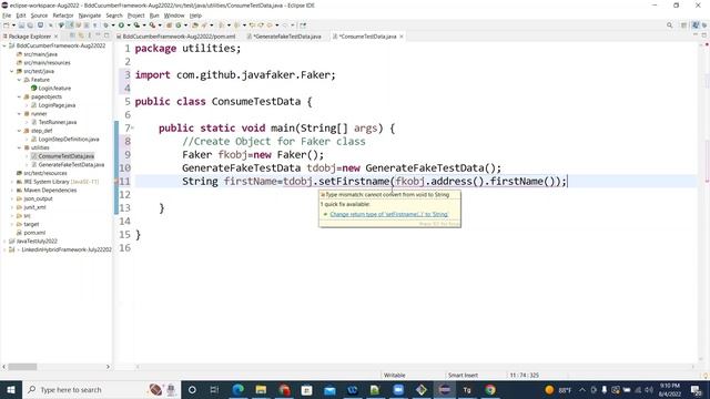 BDD Cucumber Generate Fake TestData AUG20220805 смотреть онлайн