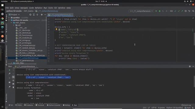 week 15 Comprehensions смотреть онлайн