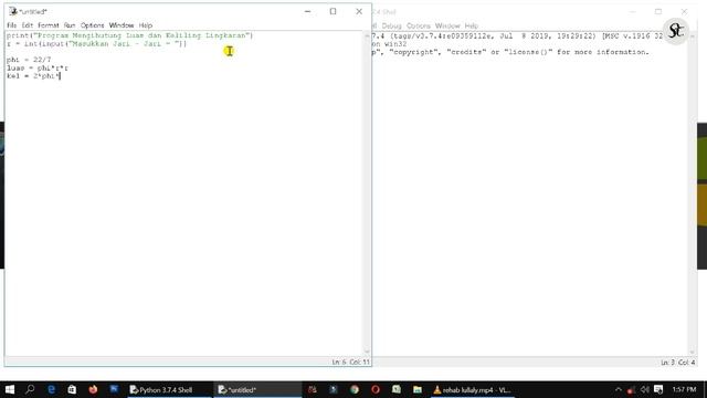 Program Python Menghitung Luas dan Keliling Lingkaran смотреть онлайн