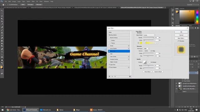 Как сделать игровое оформление канала в Adobe Photoshop за 5 минут. смотреть онлайн
