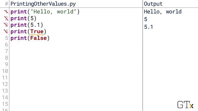 Printing Other Values (1.2.3.2) смотреть онлайн