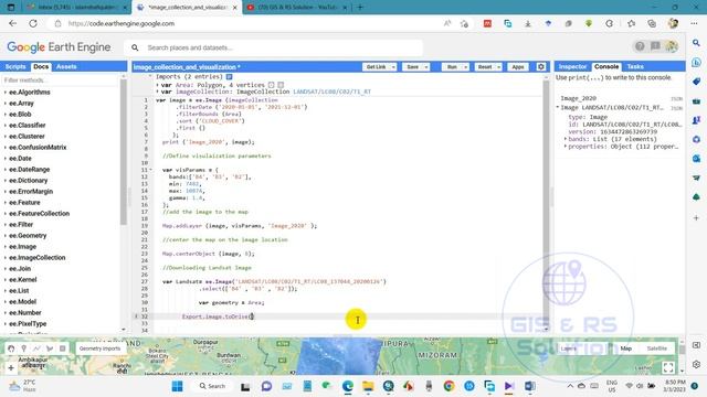Google Earth Engine Tutorial 4: How To Download Landsat Image