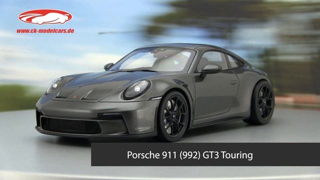 ck-modelcars-video: Porsche 911 (992) GT3 Touring 2022 achatgrau metallic 1:18 Minichamps смотреть онлайн