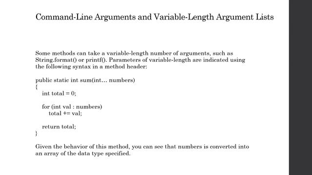 Command Line Arguments and Var Args смотреть онлайн