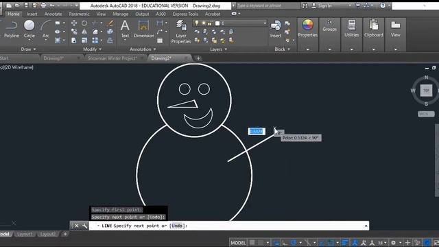 AutoCAD Snowman Tutorial смотреть онлайн