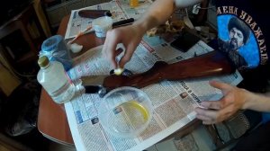 Пропитка приклада, полировка. Rifle butt repair, restoration,polish.
