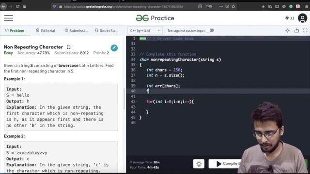Non Repeating Character | Question asked in Multiple product based company #programming смотреть онлайн