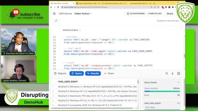 Flaker 2.0 Demo // Modern "Fake Data" Generation In Snowflake (w/ James Weakley) | Demohub.dev смотреть онлайн