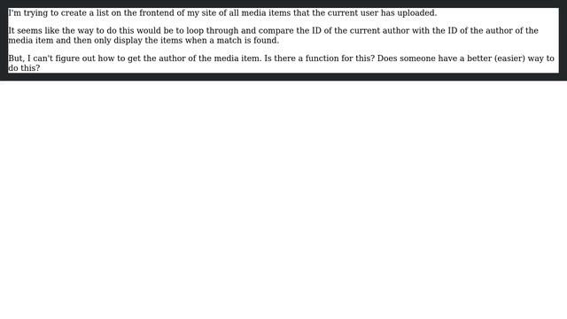 Wordpress: Get all media files for current author смотреть онлайн