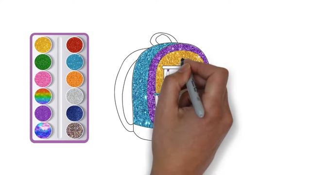 Glitter School Bag coloring and drawing for Kids, Toddlers | Freshing Draw смотреть онлайн