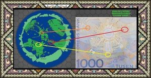 Реальна карта мира на кроне Норвегии. Вячеслав Котляров.