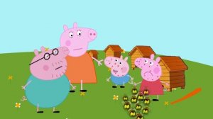 Свинка Пеппу и Джорджа покусали пчёлы Мультик анимация Peppa pig