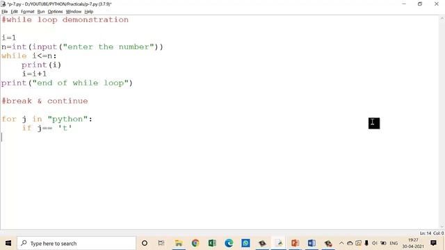 LECTURE 9-Python while, break, continue || python for beginner || Code Implementation ||Fatema Vhor смотреть онлайн