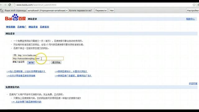 Как Добавить Сайт в Baidu