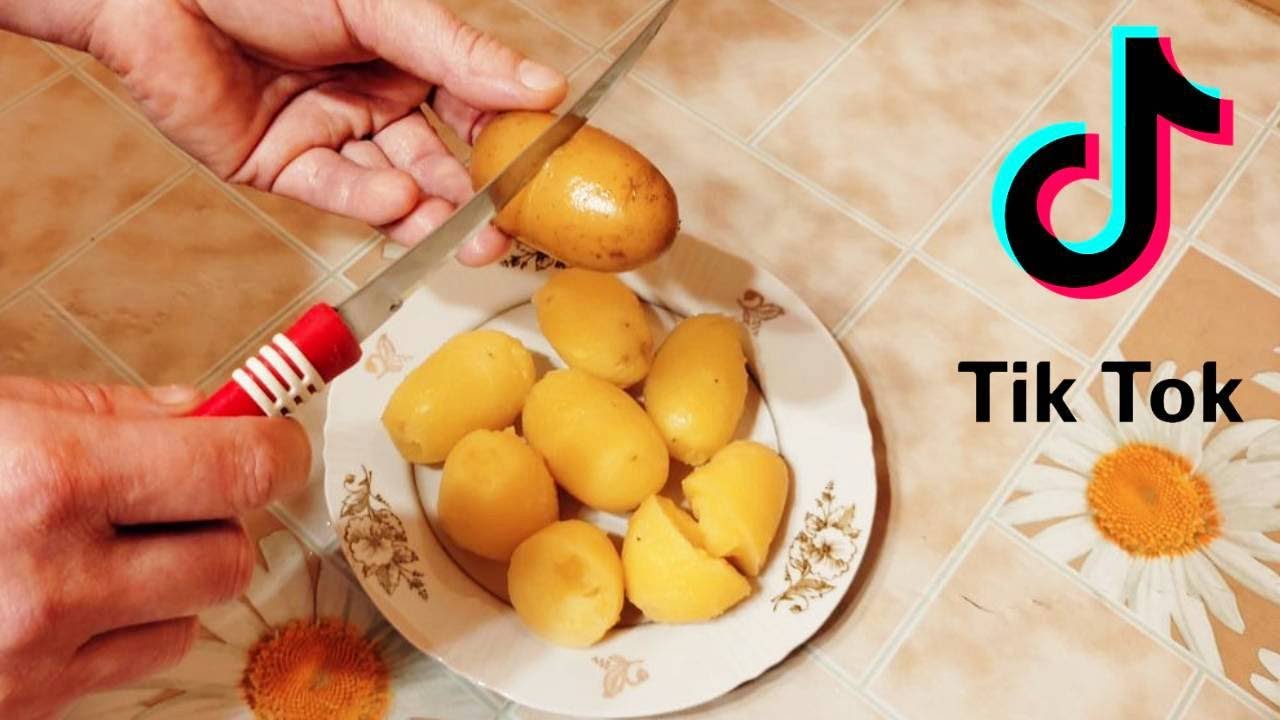 Проверка Тик Ток лайфхаков -как очистить картофель от кожуры быстро ? смотреть онлайн