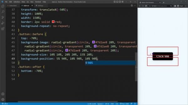 Button Click Animation in HTML CSS & JavaScript