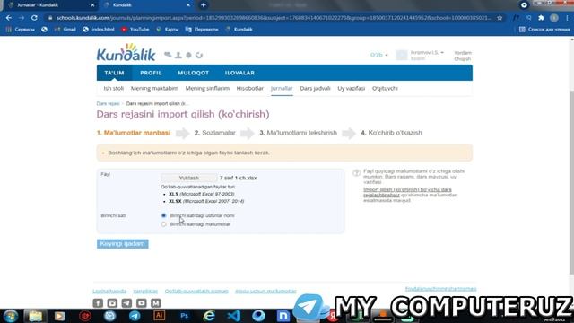 KUNDALIK.COM GA ISH REJA JOYLASHTIRISH