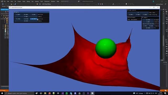 cloth simulation (Vulkan compute shaders) смотреть онлайн